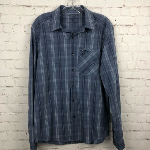 Royal Robbins Blue Plaid Long Sleeve Men's Sz Small - Picture 2 of 11